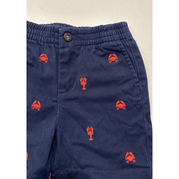 Janie And Jack Boys Size 18-24 Month Navy Blue Lobster Crab Print Shorts Coastal - Picture 3 of 8